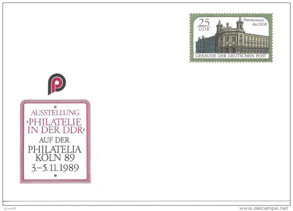 Germany (DDR)  1989  Postkarte  (*) Mi.P104  "Philatelie In Der DDR - Koln `89" - Postcards - Mint