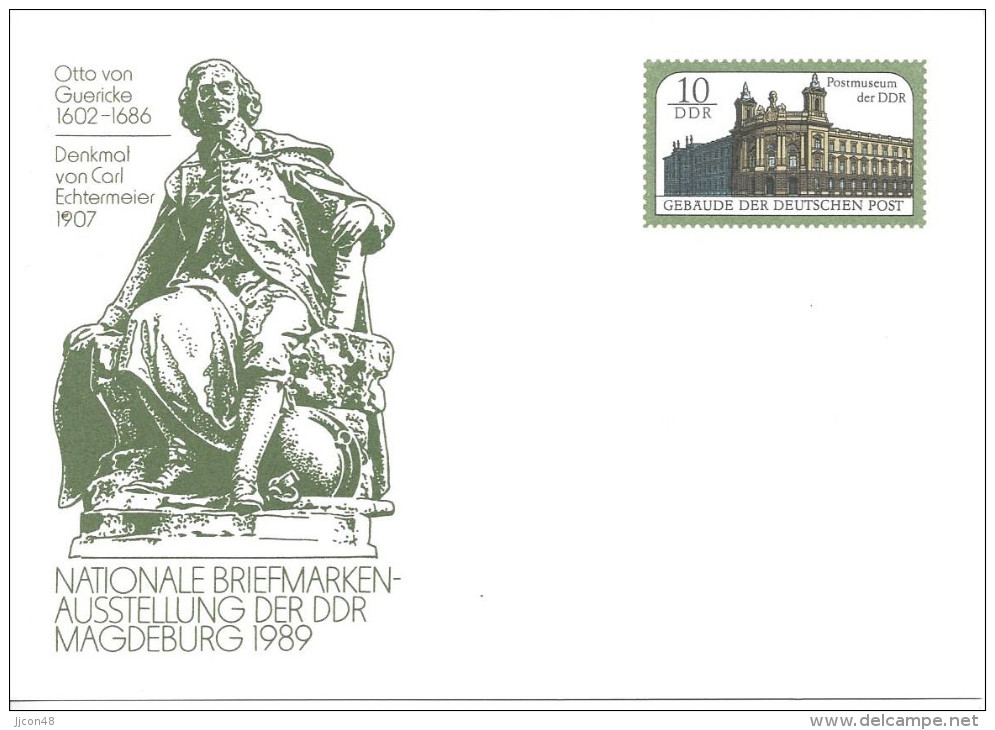 Germany (DDR)  1989  Postkarte  (*) Mi.P103  "Nationale Briefmarkenausstellung, Magdeburg" - Postcards - Mint