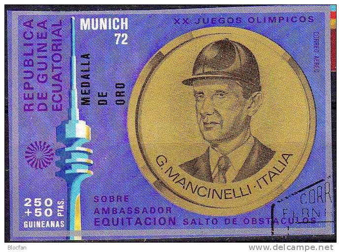 München 1972 Olympia Park Fernsehturm Guinea Äqator.170+Block 41 O 2€ Bloque Bloc Tele-tower M/s Olympic Sheet Bf Africa - Hand-Ball