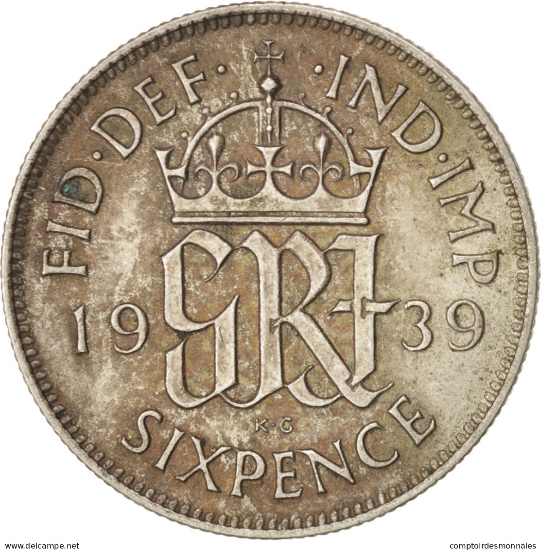 Monnaie, Grande-Bretagne, George VI, 6 Pence, 1939, TTB+, Argent, KM:852 - H. 6 Pence