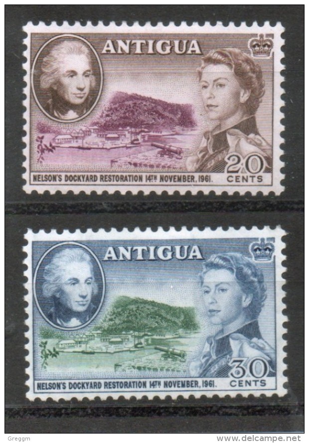 Antigua Set Of Mounted Mint Stamps To Celebrate The Restoration Of Nelsons Dockyard. - 1858-1960 Kronenkolonie