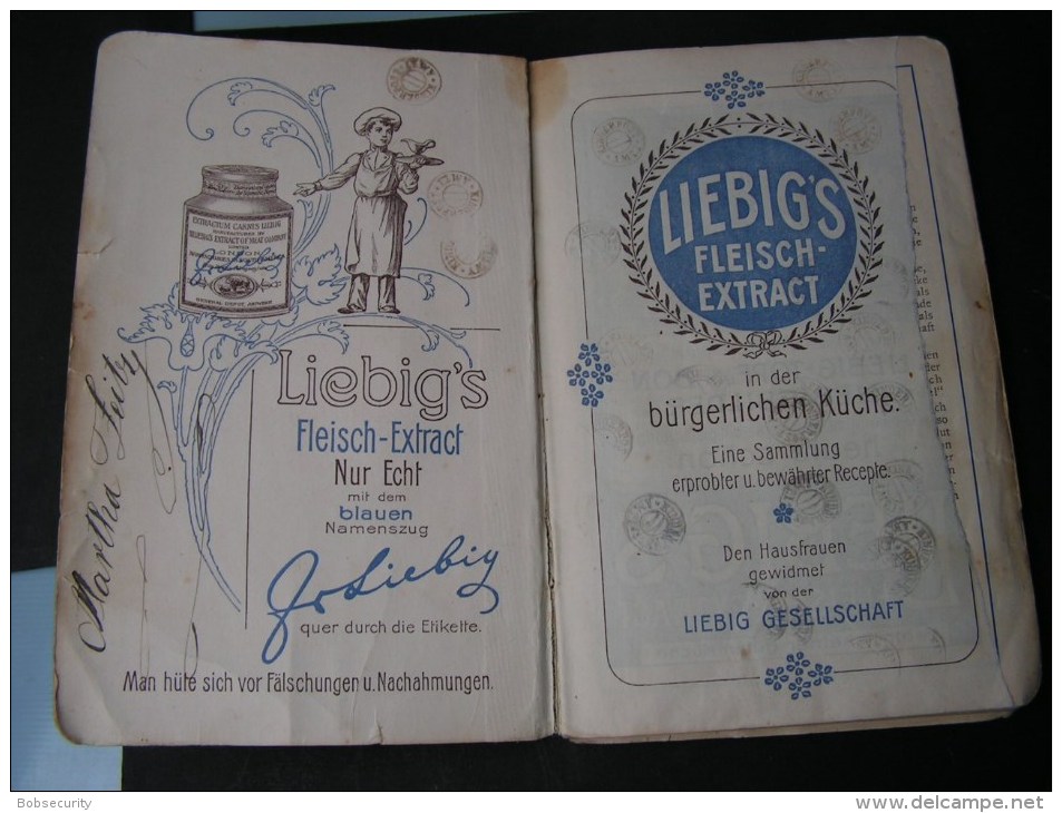 Kochbuch  Liebig Fleisch Extrakt , Kl. Mängel  Ca. 1900 - Alte Bücher