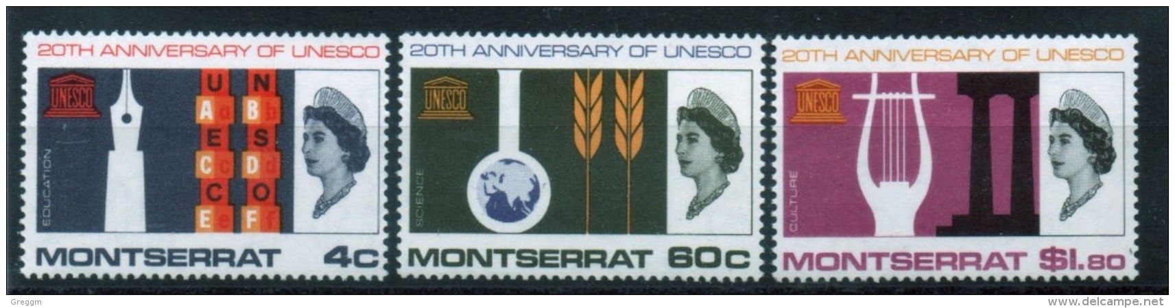 Montserrat Set Of Unmounted Mint Stamps To Celebrate The 20th Anniversary Of Unesco. - Montserrat