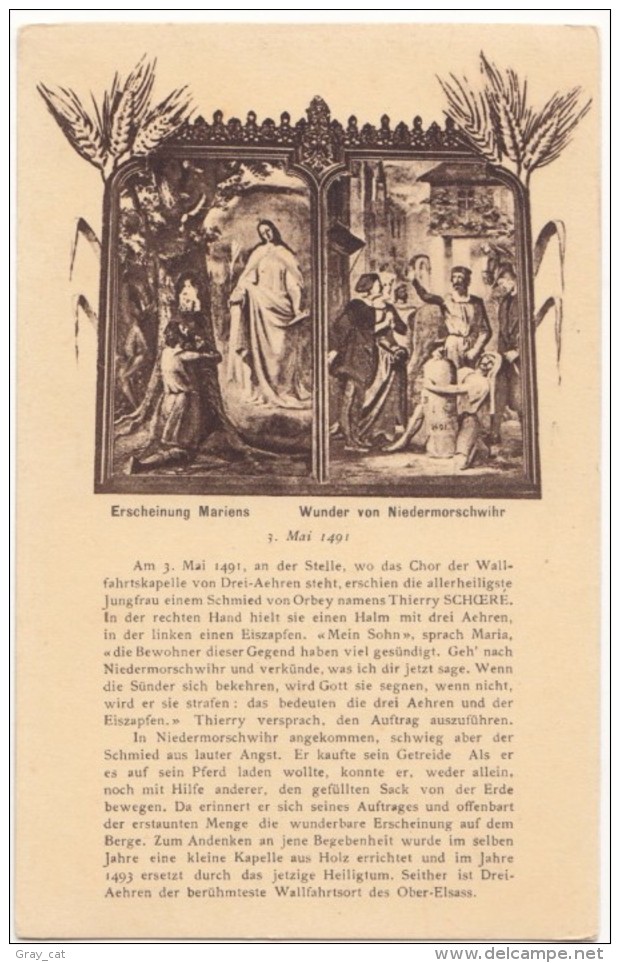 Erscheinung Mariens, Wunder Von Niedermorschwihr, Unused Postcard [18428] - Virgen Mary & Madonnas