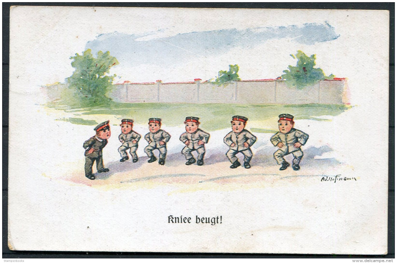 WW1 Germany 'Kniee Beugt' Children Kinder Comic Postcard - Humor