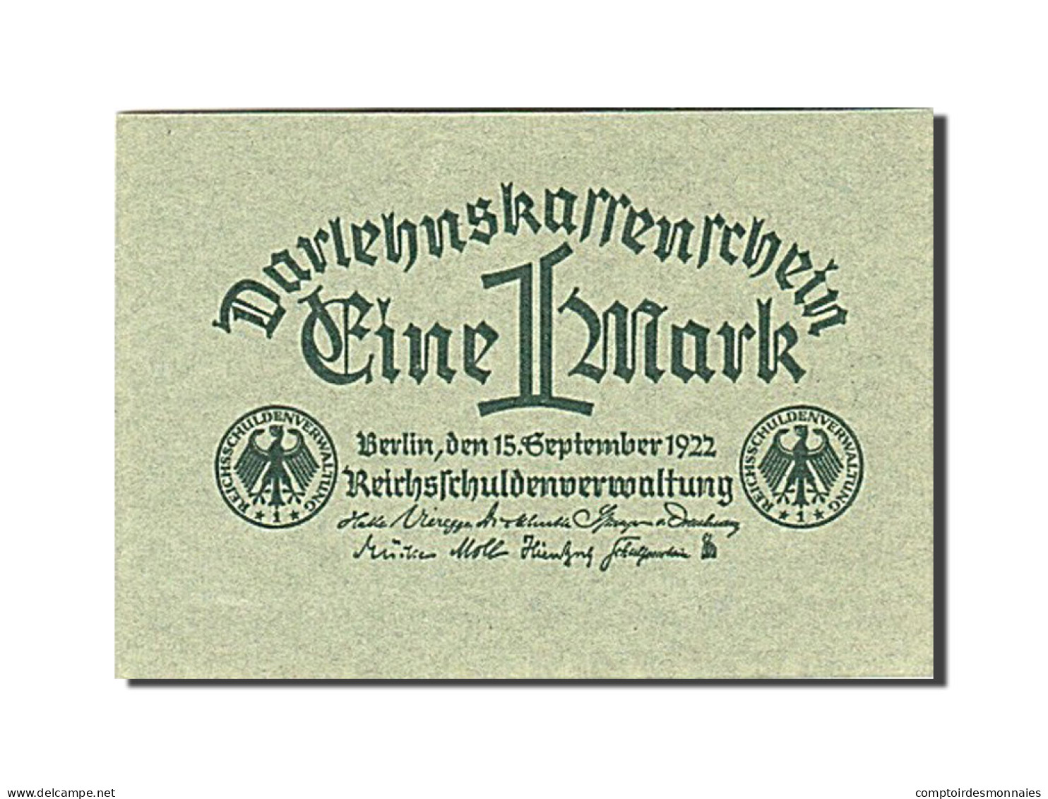 Billet, Allemagne, 1 Mark, 1922, 1922-09-15, KM:61a, SPL - 1 Mark