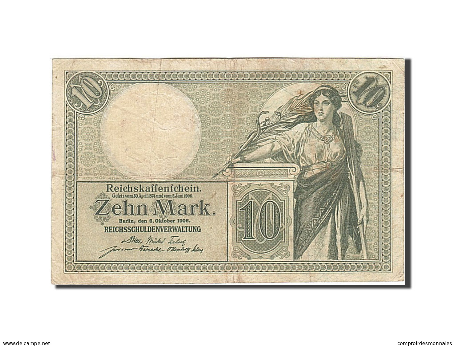 Billet, Allemagne, 10 Mark, 1904-1906, 1906-10-06, KM:9b, TB - 10 Mark