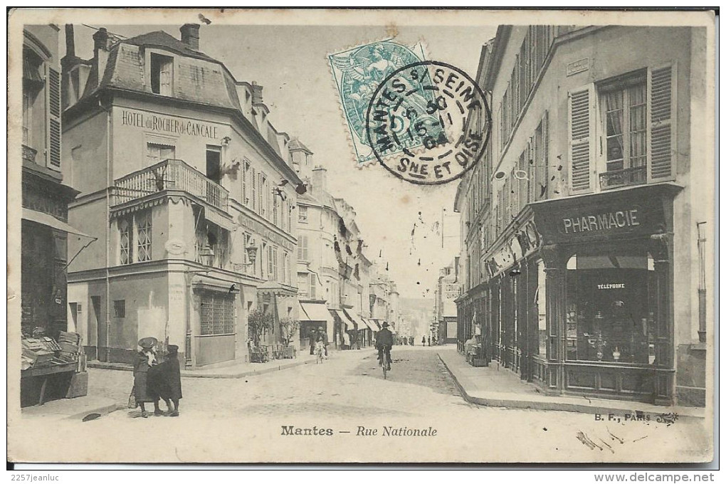 CP - 78 - Mantes Rue Nationale 1904 - Mantes La Jolie