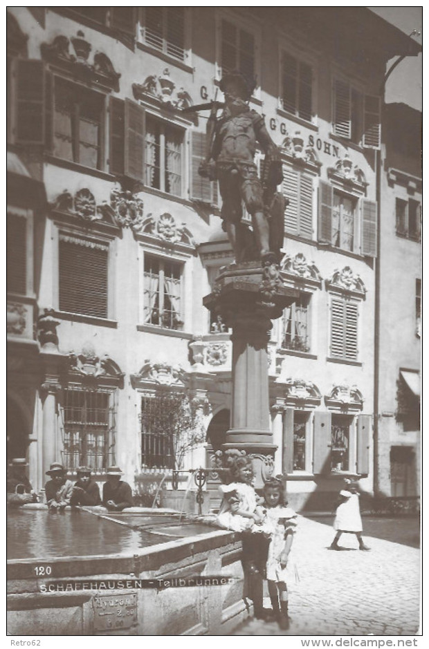 SCHAFFHAUSEN  &#8594; Tellbrunnen Mit Kindern, Schöne Fotokarte Ca.1935 - Other & Unclassified