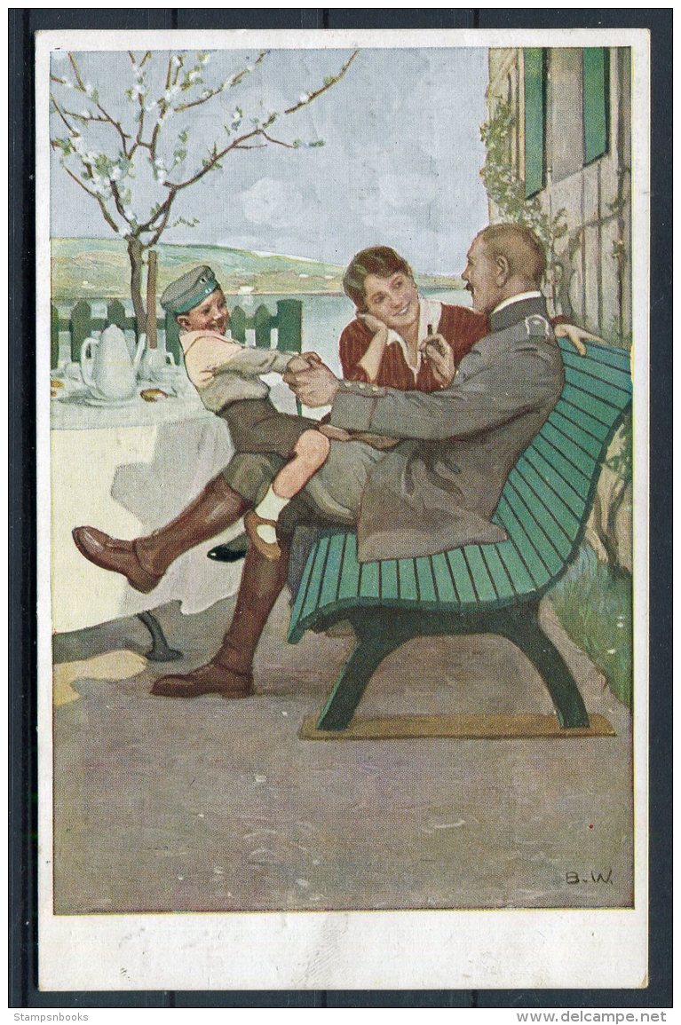 1917 Germany Feldpost Wohlfahrts B.W. Patriotic Postkarte - Patriotic