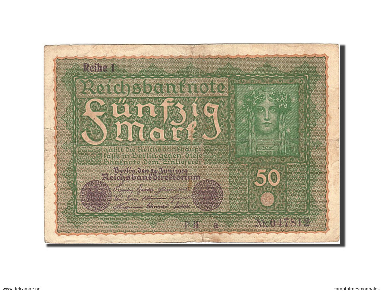 Billet, Allemagne, 50 Mark, 1915-1919, 1919-06-24, KM:66, TB - 50 Mark