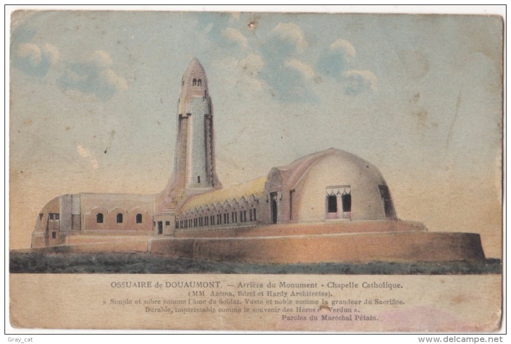 France, OSSUAIRE De DOUAUMONT, Arriere Du Monument, Chapelle Cahtolique, Used Postcard [18441] - Douaumont