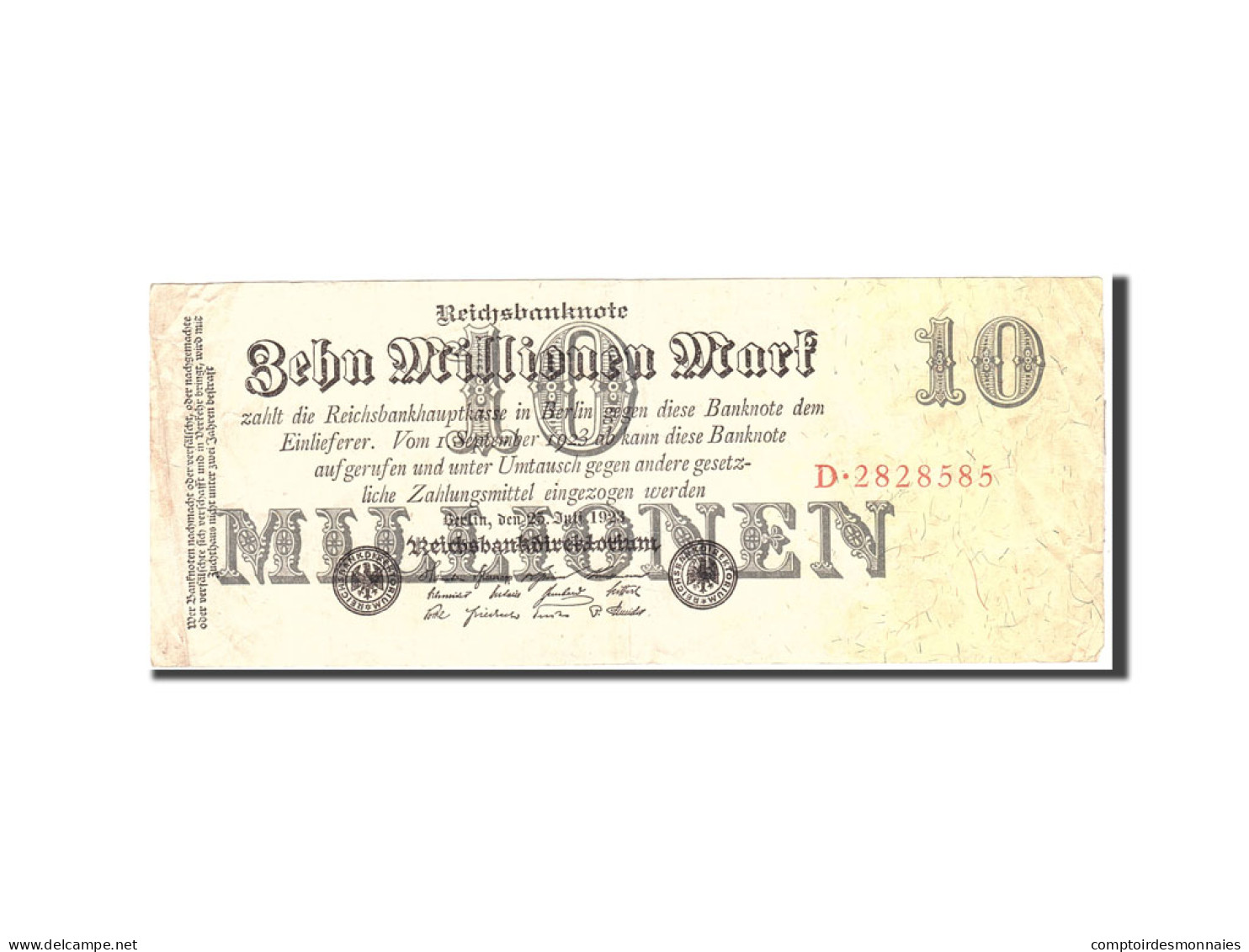 Billet, Allemagne, 10 Millionen Mark, 1923, 1923-07-25, KM:96, TTB - 10 Mio. Mark