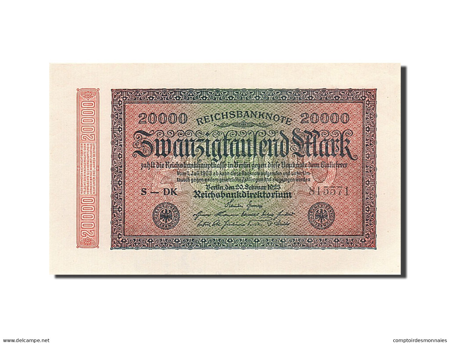 Billet, Allemagne, 20,000 Mark, 1923, 1923-02-20, KM:85a, SPL+ - 20.000 Mark