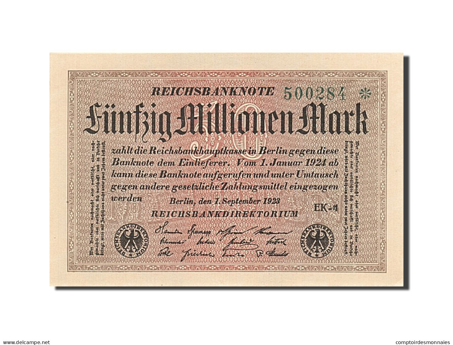 Billet, Allemagne, 50 Millionen Mark, 1923, 1923-09-01, KM:109b, SPL - 50 Miljoen Mark