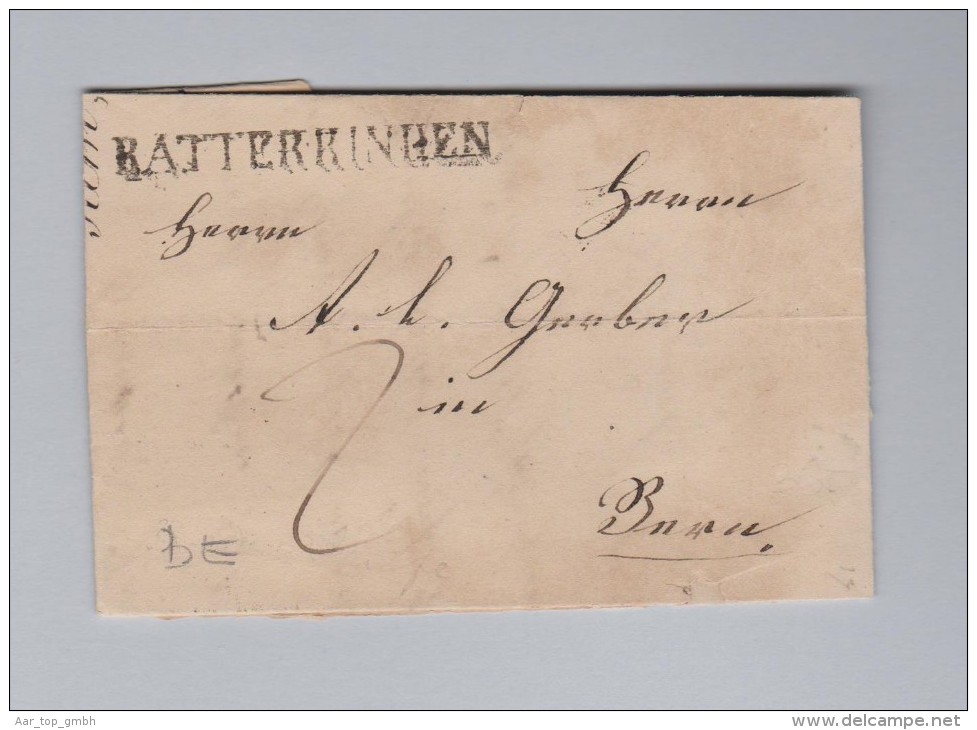 Heimat BE BÄTTERKINDEN Langstempel 1849-08-15 Faltbrief Ohne Marke - 1843-1852 Federal & Cantonal Stamps