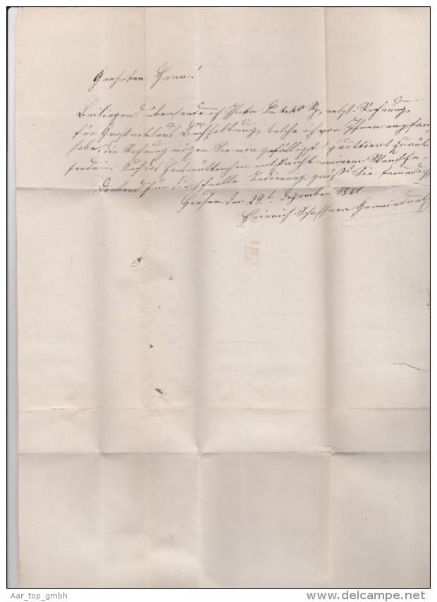 Heimat AG BRUGG Langstempel 1861-12-29 B.o.M. Nach Aarau - Briefe U. Dokumente