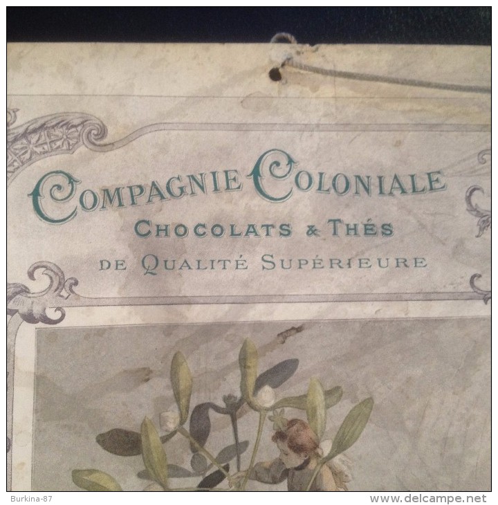 CALENDRIER, MURAL, 1898, Compagnie Coloniale Chocolats Et Thés, OFFERT PAR MOREAU DUPUY, LIMOGES - Grand Format : ...-1900