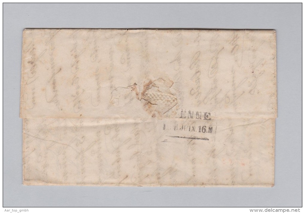 Heimat FR FRIBOURG 1858-06-15 Mit Stempel 15 Rot Brief Nach Bienne - Briefe U. Dokumente