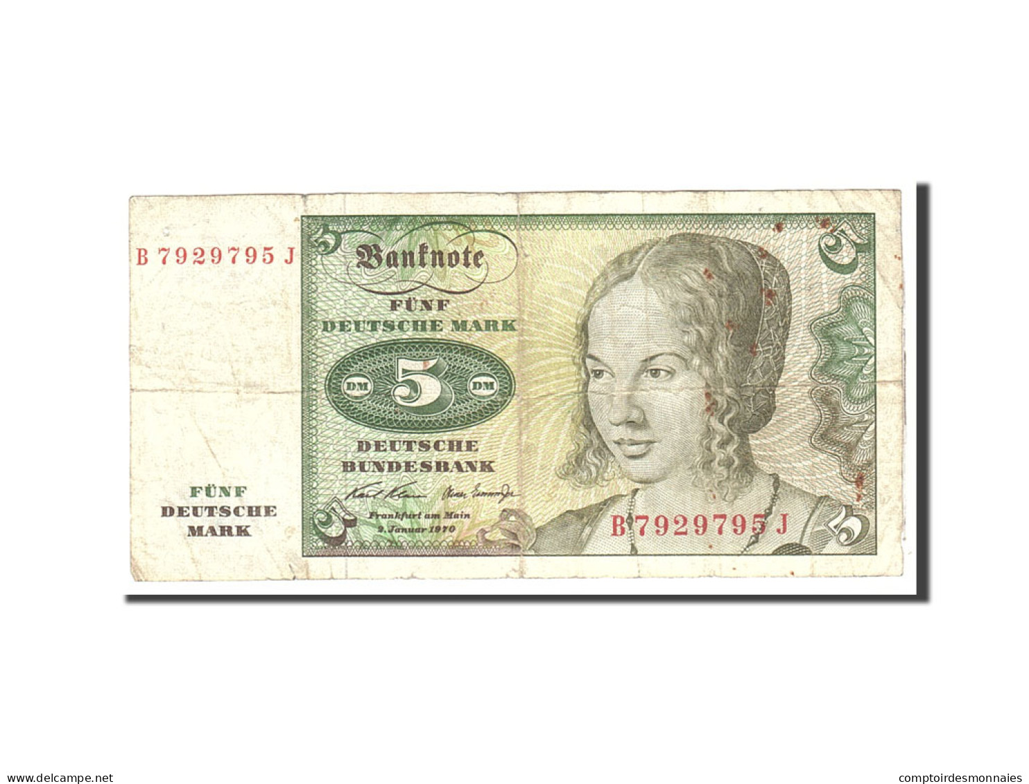 Billet, République Fédérale Allemande, 5 Deutsche Mark, 1970, 1970-01-02 - 5 Deutsche Mark