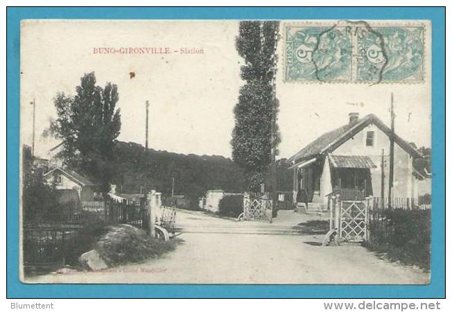CPA - Chemin De Fer La Gare BUNO-GIRONVILLE 91 - Sonstige & Ohne Zuordnung
