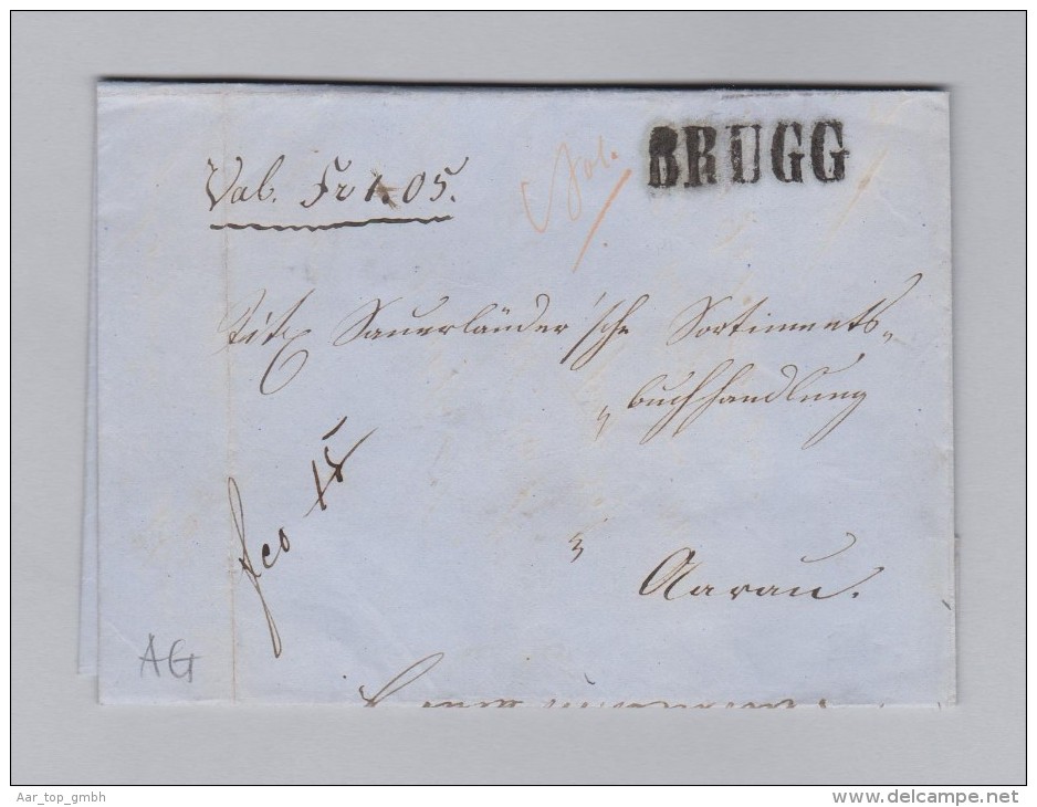 Heimat AG BRUGG Langstempel 1861-12-16 B.o.M. Nach Aarau - Briefe U. Dokumente