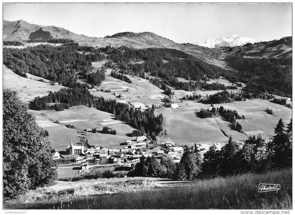 74 -LES GETS- VUE GENERALE DU VILLAGE DOMINE PAR LE MONT BLANC - Les Gets