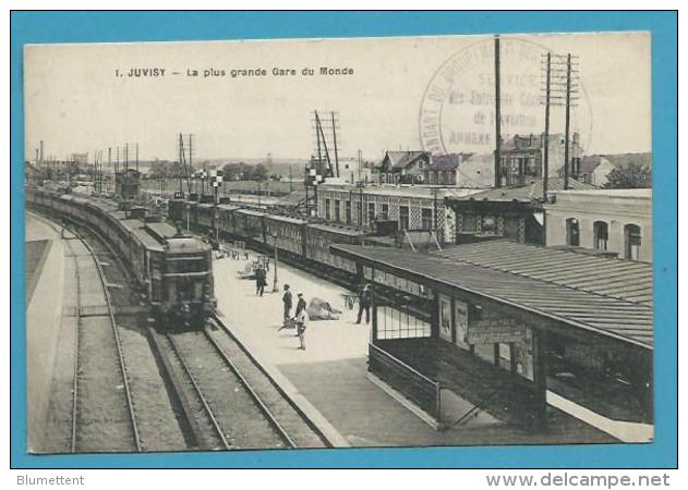 CPA - Chemin De Fer Trains En Gare De JUVISY 91 - La Plus Grande Gare Du Monde - Juvisy-sur-Orge