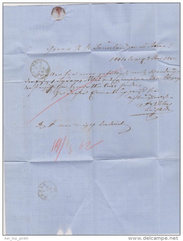 Heimat Schweiz AG WOHLEN 1862-05-09 Brief Nach Aarau - Briefe U. Dokumente