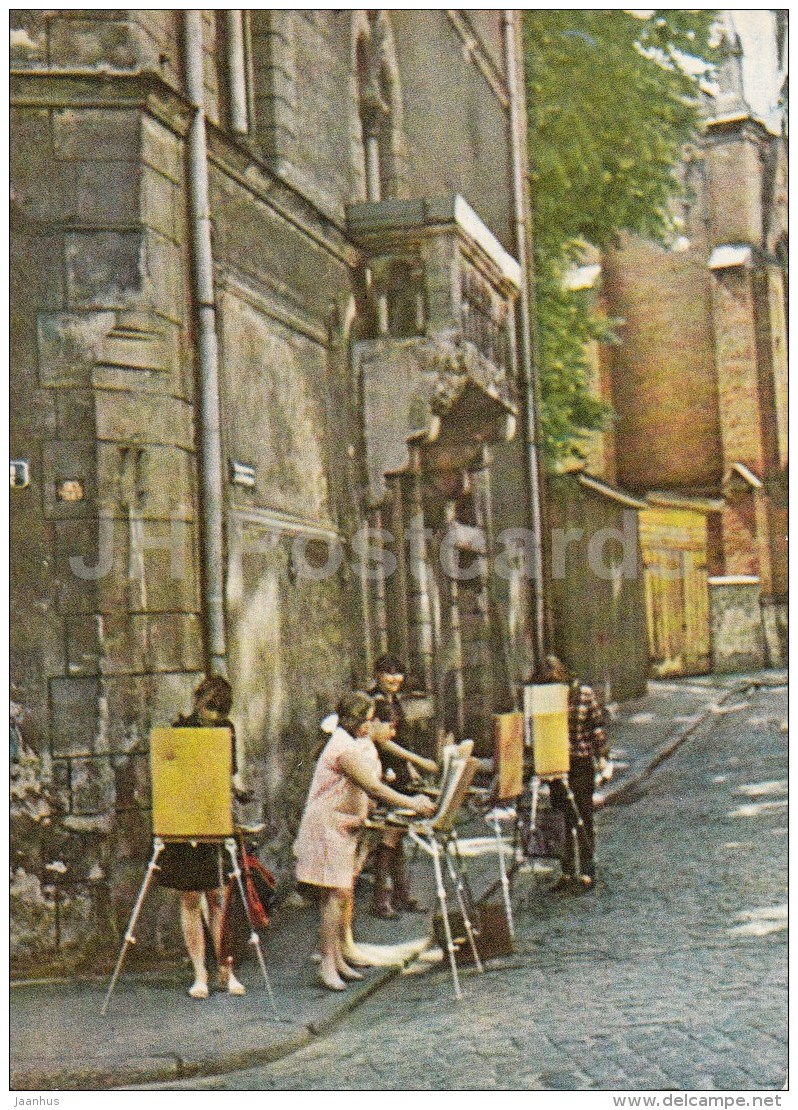 Bibliotekas Street In Old Riga - Old Town - Painters - Riga - Latvia USSR - Unused - Lettonie