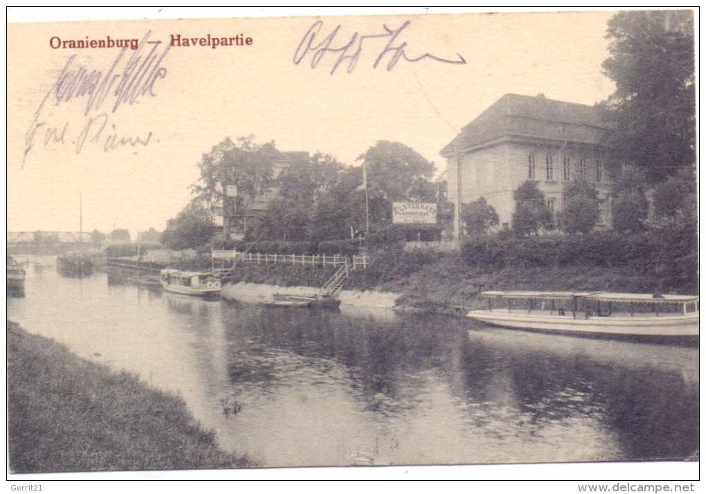 0-1400 ORANIENBURG, Havelpartie, Ausflugsboote, Kl. Druckstelle - Oranienburg