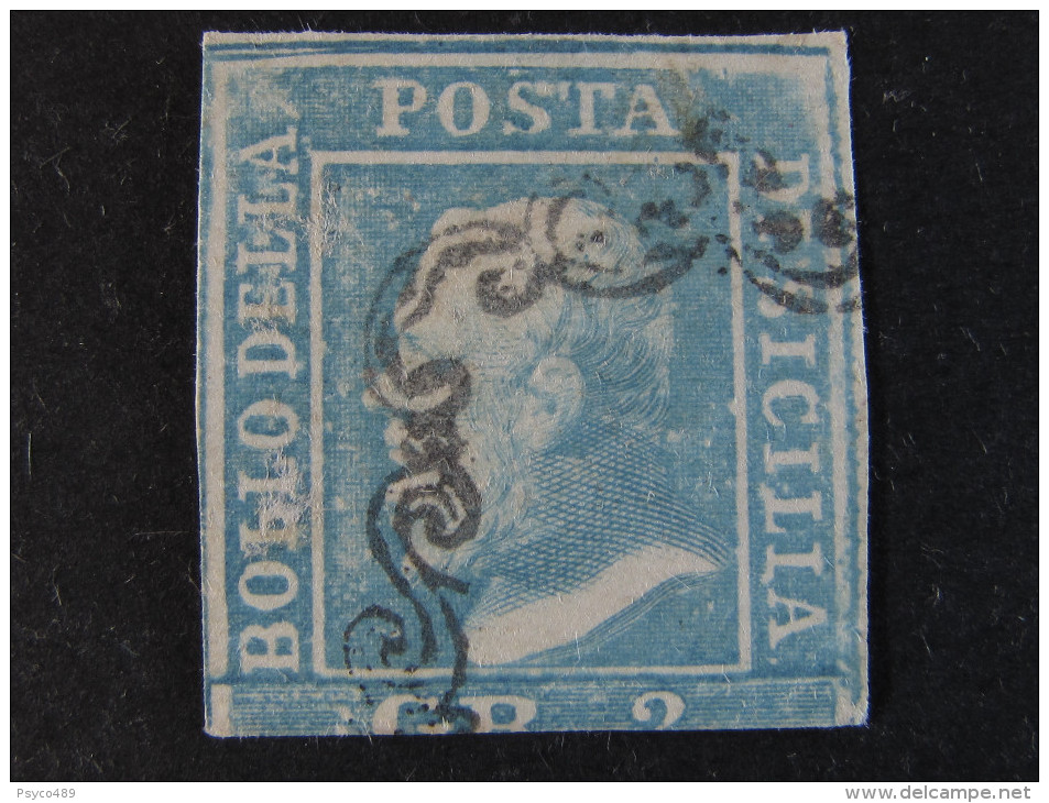 ITALIA Sicilia -1859- "Effigie" Gr. 2 US° DIF. (descrizione) - Sicile