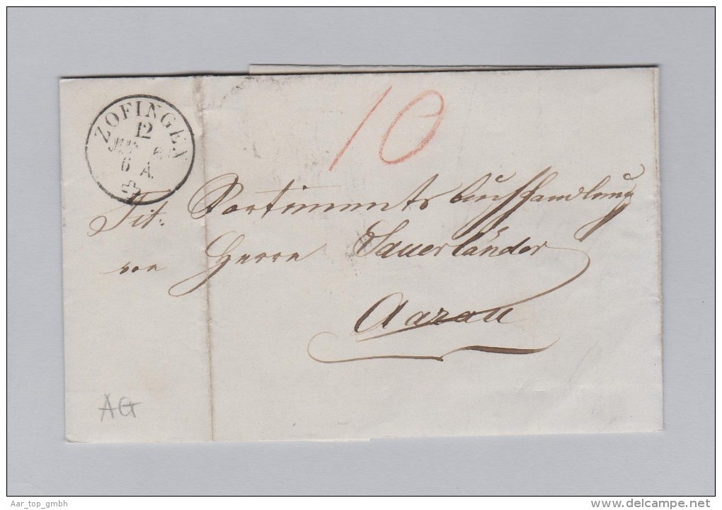 Heimat Schweiz AG ZOFINGEN 1861-06-12 Brief Nach Aarau - Briefe U. Dokumente