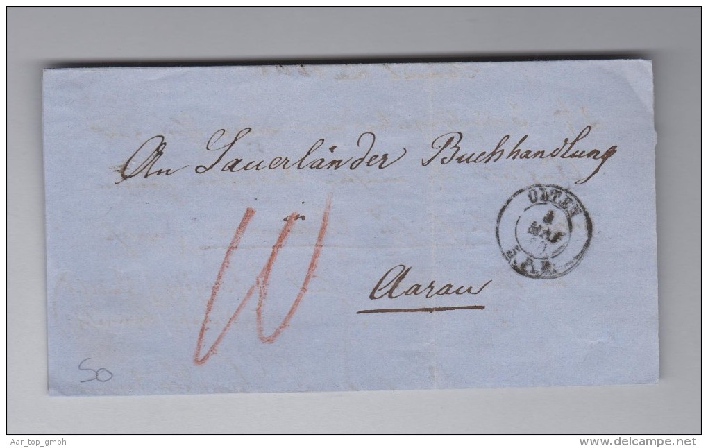 Heimat Schweiz SO OLTEN 1860-05-04 B.O.M. Nach Aarau - Briefe U. Dokumente
