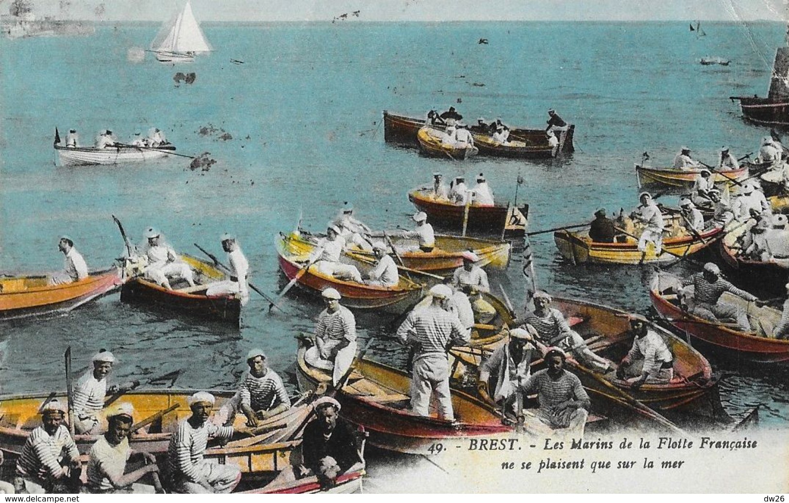 Brest - Les Marins De La Flotte Française Ne Se Plaisent Que Sur La Mer - Edition Nozais - Carte Colorisée - Brest