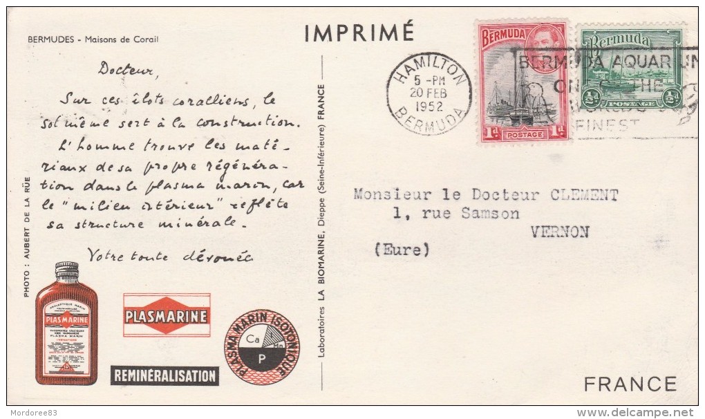 CPA BERMUDES BERMUDA  PUB  PLASMARINE POUR VERNON FRANCE                                 TDA67 - Pharmacy