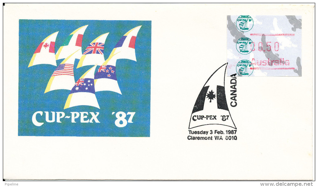 Australia Cover With ATM Label CUP-PEX 87 Canada 3-2-1987 - Machine Labels [ATM]