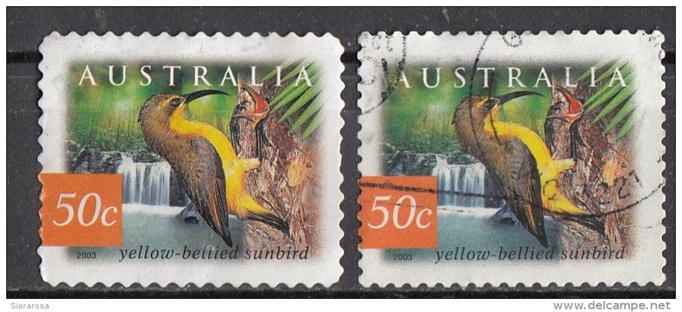 2166 Australia 2003 Birds Uccelli Yellow-bellied Sunbird  Used  Self-Adhesive + Coil Stamps - Moineaux