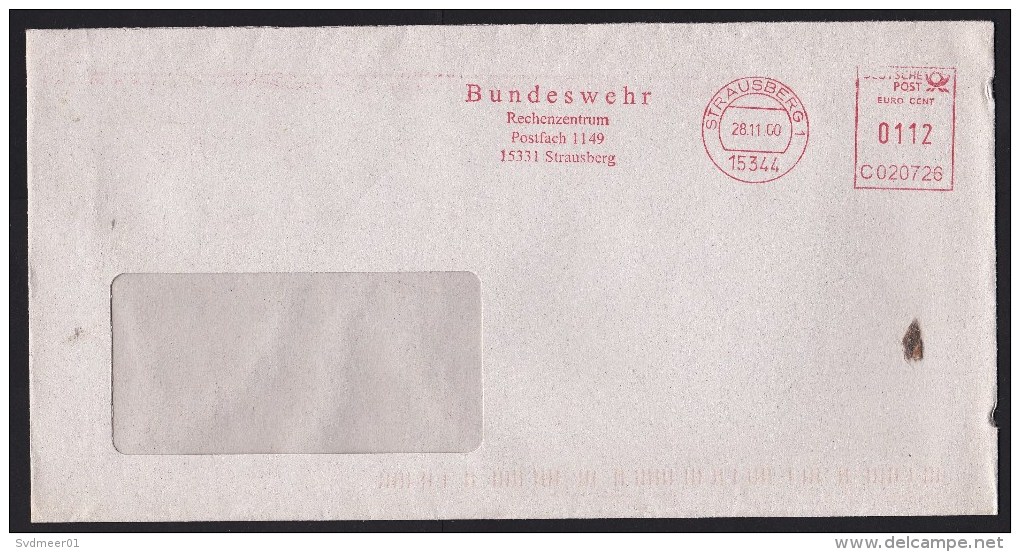 Germany: Cover, 2000, Meter Cancel, Bundeswehr Rechenzentrum Strausberg, Military Calculation Centre (traces Of Use) - Brieven En Documenten