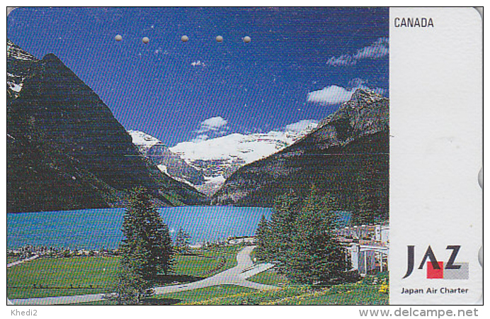 Télécarte Japon - AVIATION - JAPAN AIRLINES JAL JAZ - CANADA - Mountain & Lake Phonecard - Avion Site 2097 - Avions