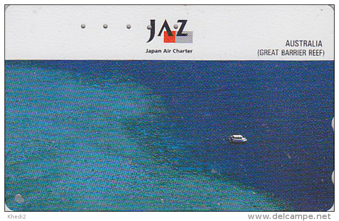 Télécarte Japon - AVIATION - JAPAN AIRLINES JAL JAZ - AUSTRALIE  AUSTRALIA GREAT BARRIER REEF Phonecard  Avion Site 2098 - Flugzeuge