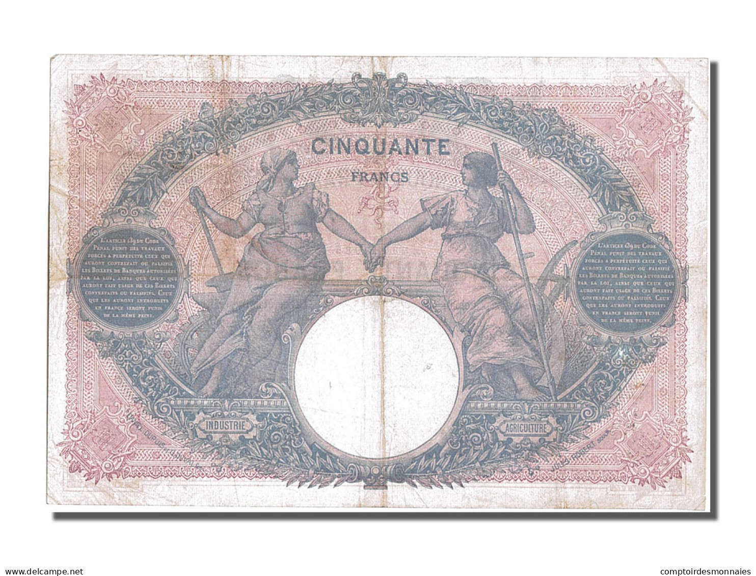 Billet, France, 50 Francs, 50 F 1889-1927 ''Bleu Et Rose'', 1916, 1916-11-07 - 50 F 1889-1927 ''Bleu Et Rose''