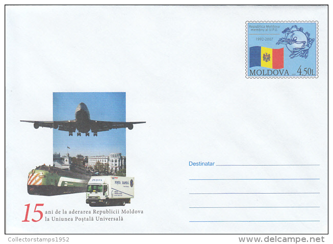 46767- MOLDAVIAN MEMBERSHIP IN UPU ORGANIZATION, COVER STATIONERY, 2007, MOLDOVA - UPU (Wereldpostunie)