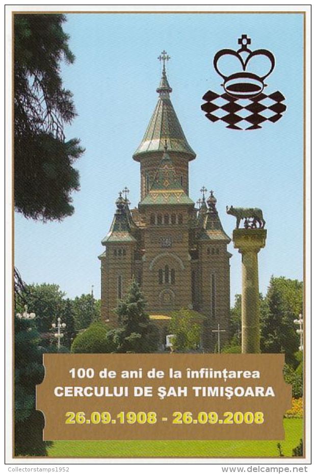 46875- TIMISOARA CHESS CLUB ANNIVERSARY, CATHEDRAL - Echecs