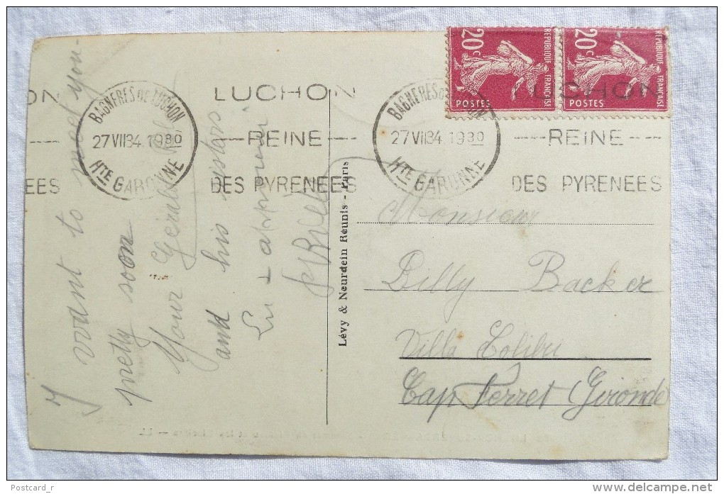 France Luchon Superbagneres Sommet Du Plateau Et Les Glaciers  Stamp 1934   A 114 - Luchon