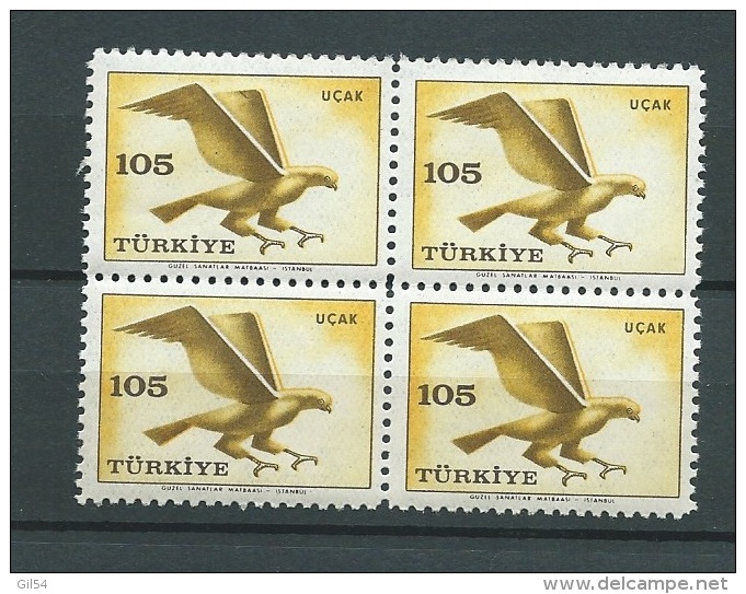 Turquie Poste Aerienne  - Yvert N° 42** Bloc De 4 -  Abc8703c - Airmail