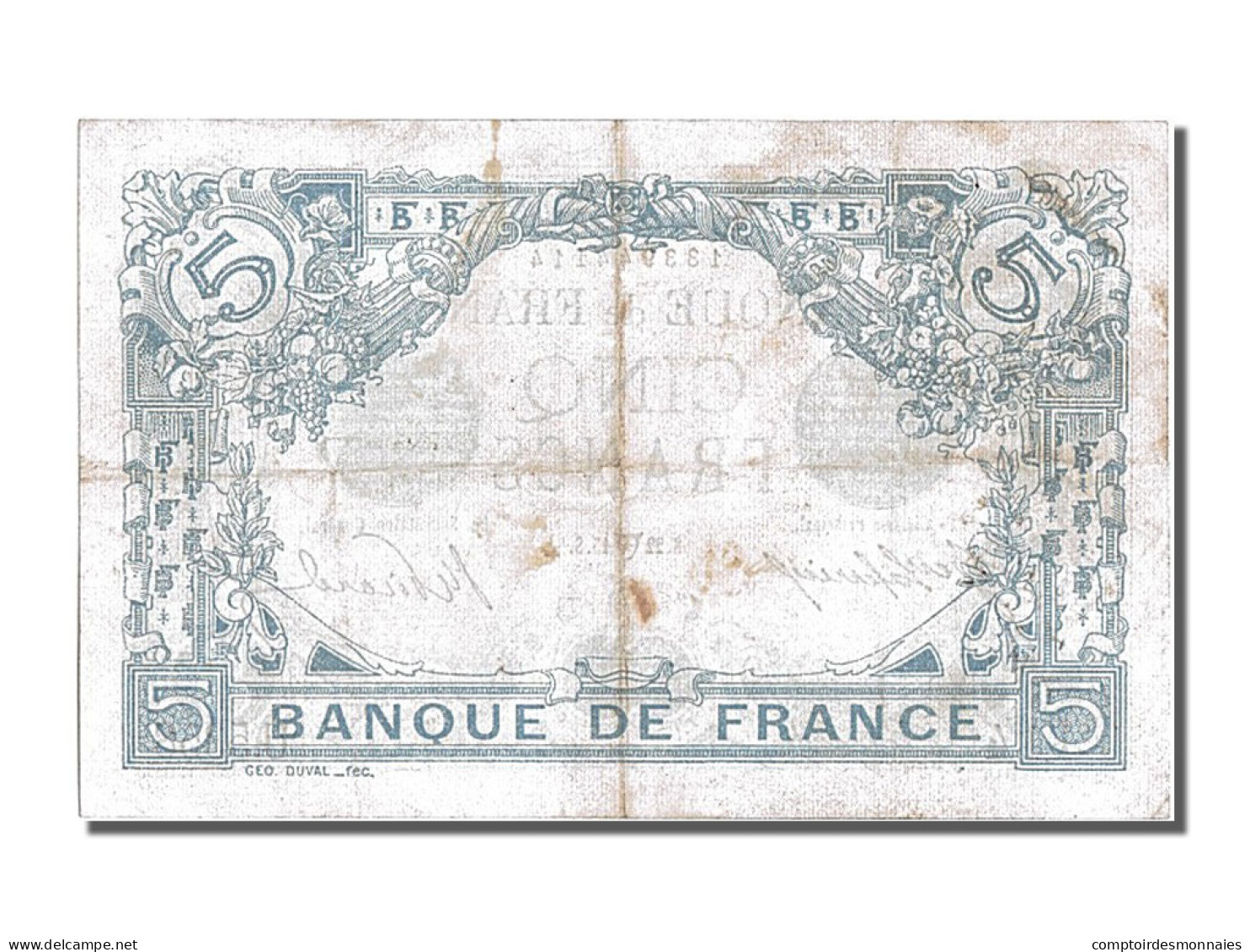 Billet, France, 5 Francs, 5 F 1912-1917 ''Bleu'', 1915, 1915-04-22, TTB+ - 5 F 1912-1917 ''Bleu''