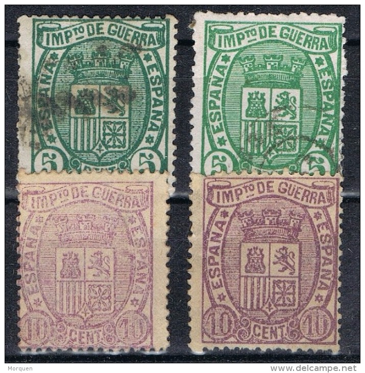 Lote Serie Completa IMPUESTO GUERRA 1875, Con Variedades, Edifil Num 154-154a-155-155a º/* - Kriegssteuermarken