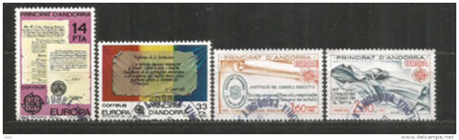 ANDORRA /ANDORRE.Europa 1982. Faits Historiques, 4 Timbres Oblitérés, 1 ère Qualité - Used Stamps