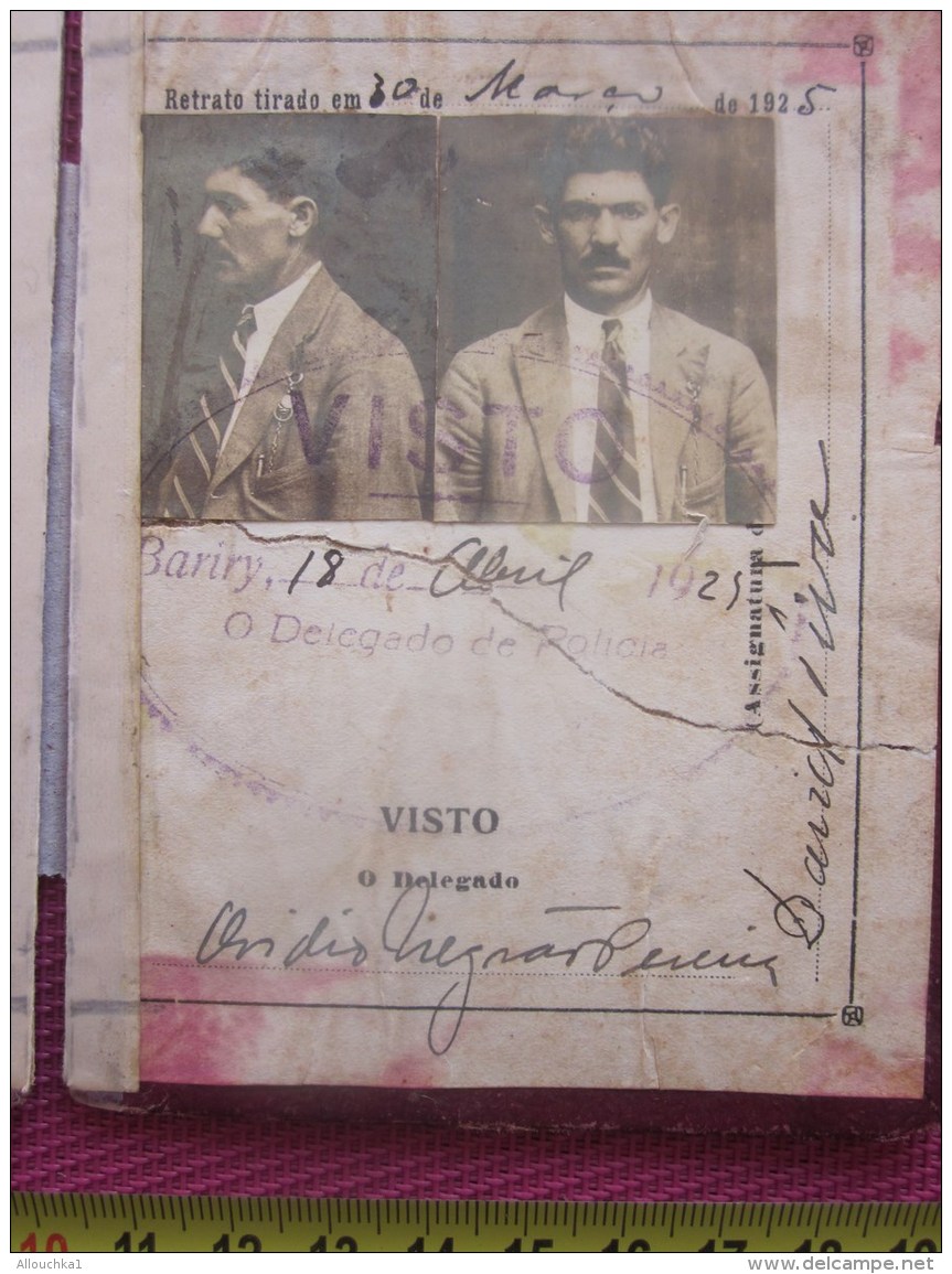 1925 DELEGACIA DE POLICIA DE BARIRY BRESIL ESTADOS UNIDOS DO BRASIL SAO PAULO CARTEIRA IDENTIDADE  CHAUFFEUR  AUTOMOBILE - Documents Historiques